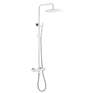 Душевая стойка c термостатом Boheme Uno 468-T-WCR белый/хром